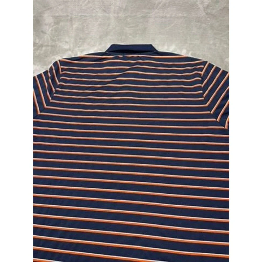 Ralph Lauren RLX Golf Shirt Men XXL 2XL Striped Iguna Embroidered Outdoor Sleeve